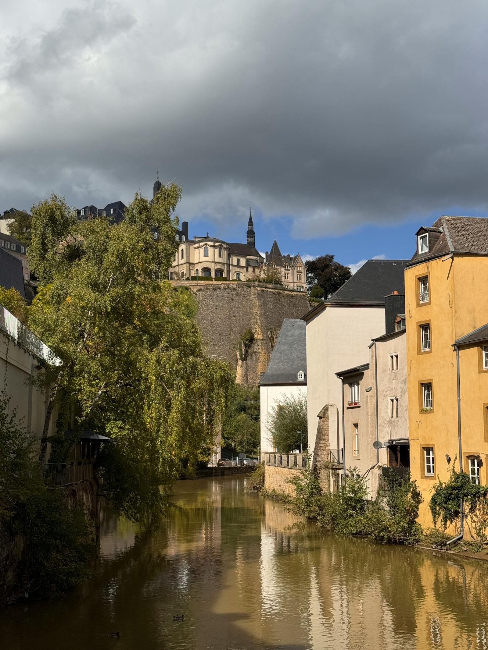Luxembourg's medieval city walls and the Alzette river.