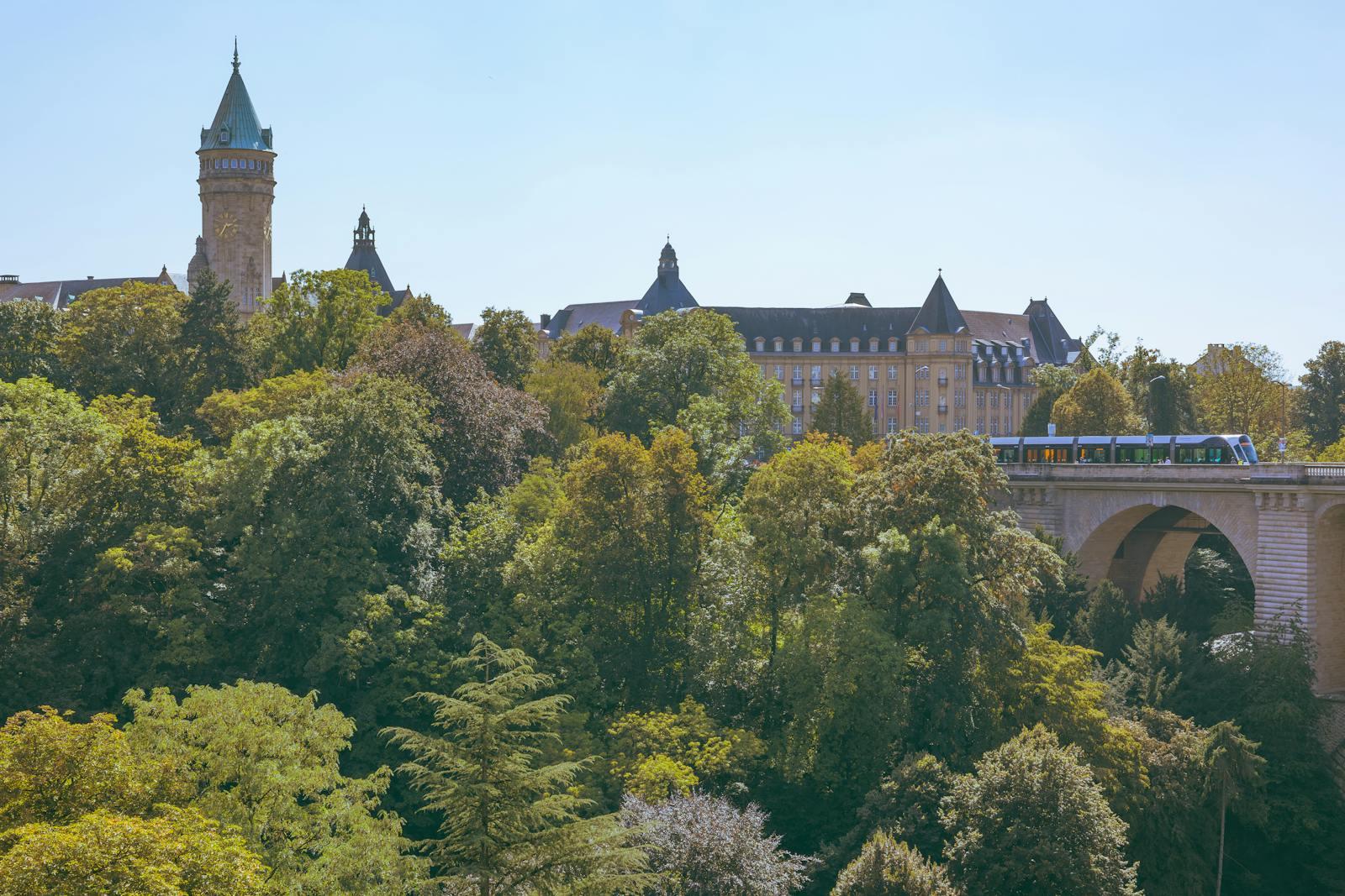 The Pont Adolphe and the Pétrusse valley in Luxembourg City.